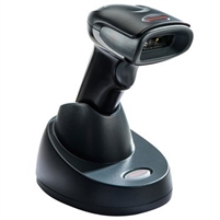 Voyager 1472 1D scanner with charging base and USB cable