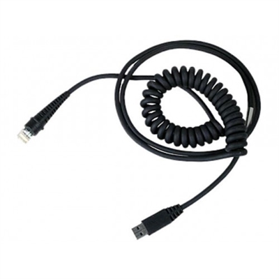 Cable: USB, black, Type A, 2.8m (9.2in.), coiled, host powered
